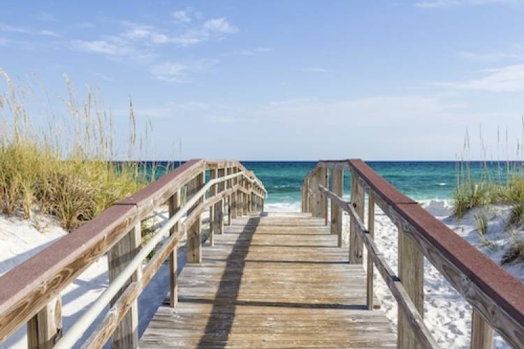 beach access pier boardwalk in 30A